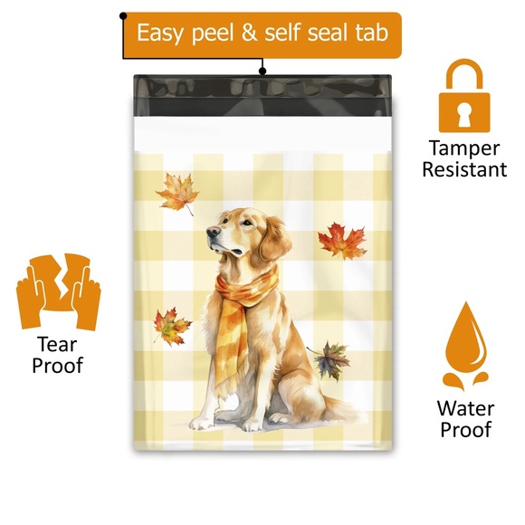 Golden Retriever Poly Mailers 10x13 Pack of 25 - Picture 4 of 6
